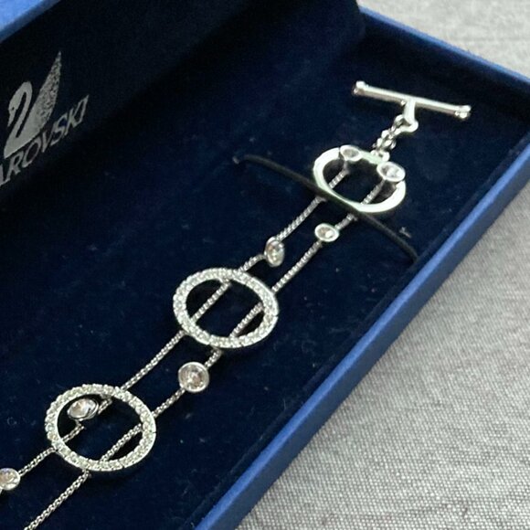 Swarovski Crystal - IRINA Circles Bracelet, Adjustable Sizing, toggle clasp, EUC - Picture 6 of 13